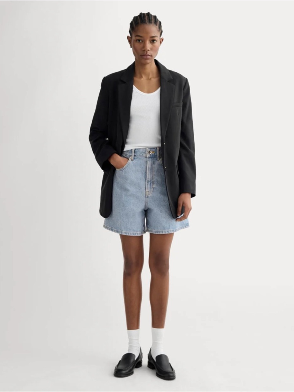 Everlane A line denim shorts